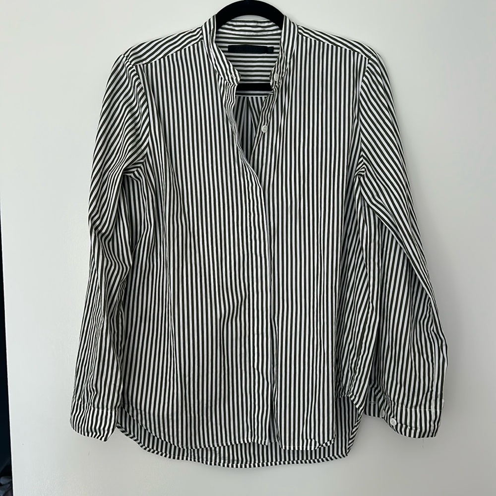 Jenni Kayne Green Stripped Button Down